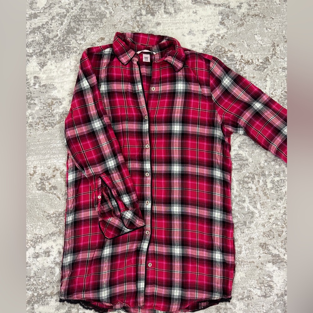 Victoria's Secret Red Plaid Shirt